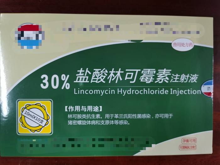 30%鹽酸林可霉素注射液--用于革蘭氏陽(yáng)性菌，豬密螺旋體病，支原體病感染