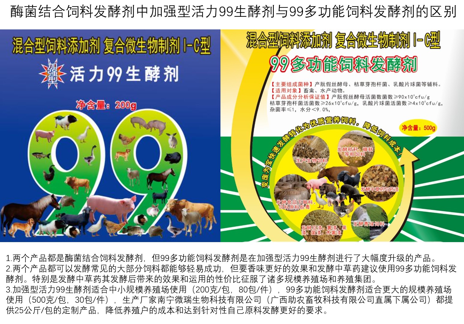 酶菌結(jié)合飼料發(fā)酵劑中加強(qiáng)型活力99生酵劑與99多功能飼料發(fā)酵劑的區(qū)別.jpg