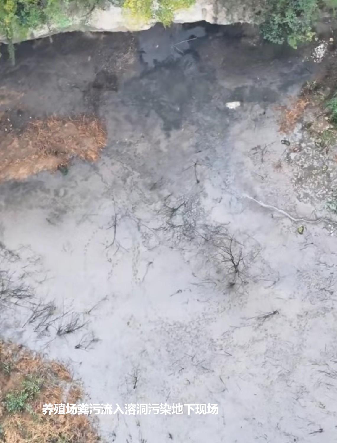 養(yǎng)殖場糞污流入溶洞污染地下現(xiàn)場.jpg